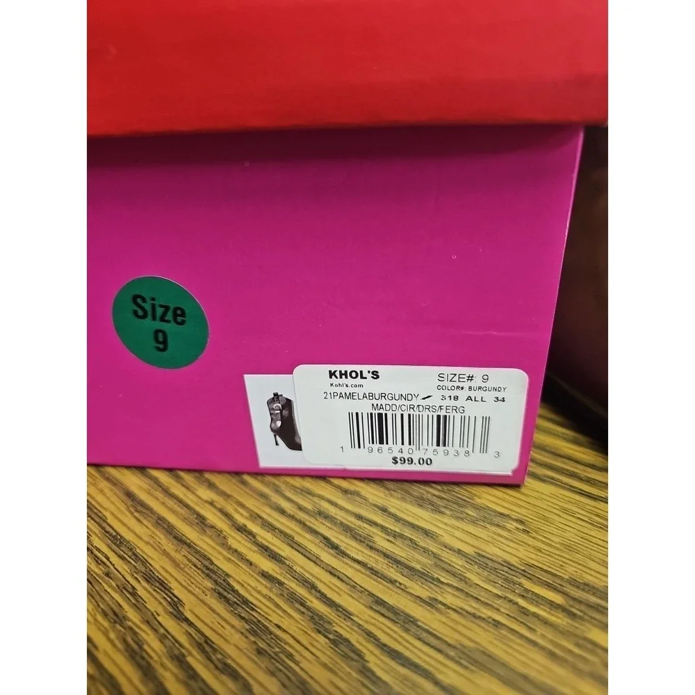 Rampage Pamela‎ Women Burgundy Western Stiletto Mid-Calf Boots Size 9 NEW